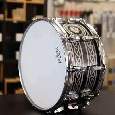 Markline Drums handmade Mahogany Snare 14"x7" custom black/silver handcrafted in Italy image 2