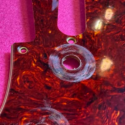 General Vintage Tone 1962’ Nitrate celluloid pickguard for Stratocaster 4 ply Celluloid nitrate / Carey NOS - Aged image 6