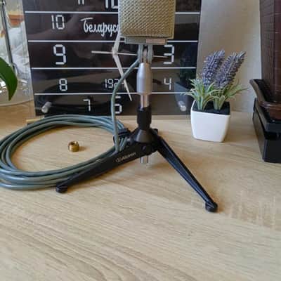 rear BEAG dynamic microphone EAG MD-16N (akg D12 type) 1970s XLR with stand image 19