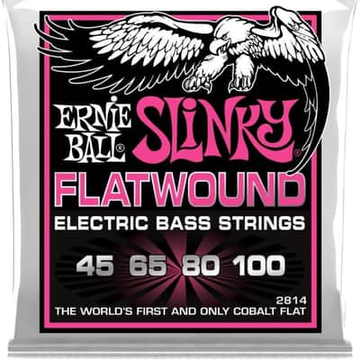 Ernie Ball Super Slinky Flatwound 4 String Bass Strings - 45-65-80-100 image 1