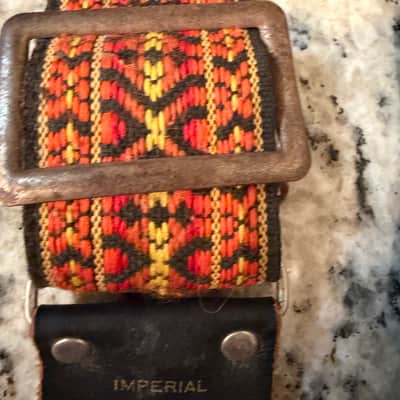 Hootennanny Ace Style Strap Imperial Music Store 60s-70s - Orangy yellow image 4