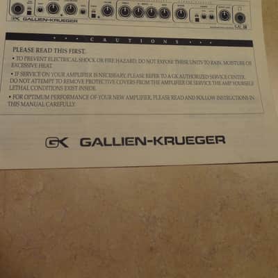 Original Gallien-Krueger ML S/ML E owners manual. image 1