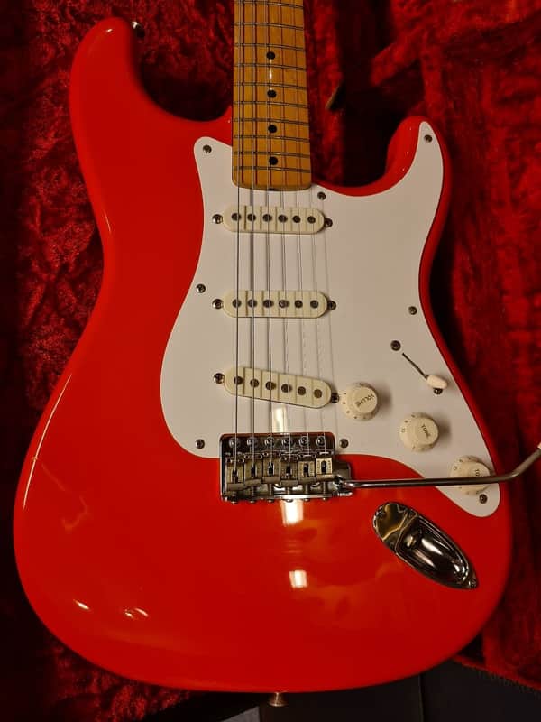 Squier JV Stratocaster 57 Ri 1983 Fiesta Red image 1