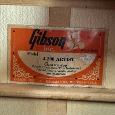 Gibson J-200 Artist Jumbo Acoustic Guitar (Early 1970's) - Natural image 9