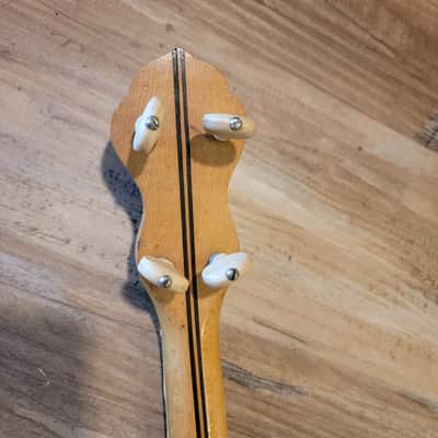 Lyon & Healy F Style 4 String Open Back Tenor Banjo Birds Eye Maple Un Cleaned But Solid image 12