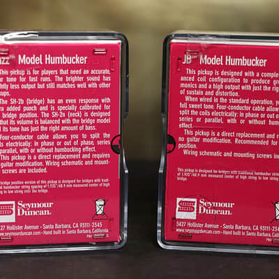 Seymour Duncan JB Jazz Hot Rodded Pickup Set Humbucker SH-4 SH-2n Gold image 2