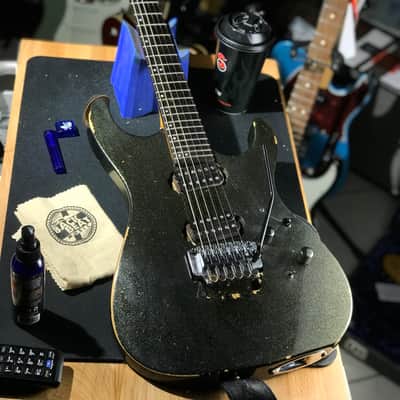 1990 Hamer USA Centaura HH - Offset Pickups - Black/Gold Sparkle - case included image 1