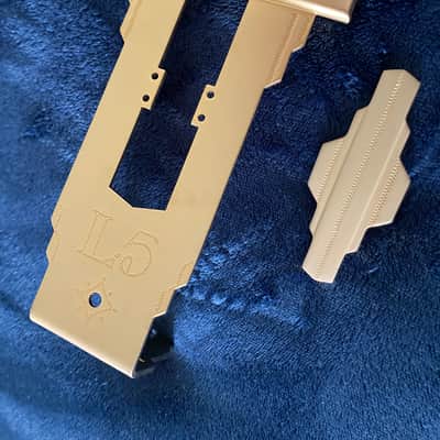 Gibson-OEM-Exclusive L-5 “Satin” Gold Plated brass Tailpiece with matching Satin Gold  parts package. image 13