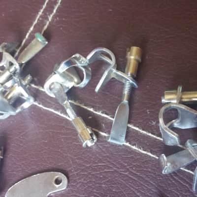 MINT Ludwig VINTAGE RARE 2 / PAIR Tunable Tambourine Hooks / Claws Head Clips 60s 70s 10 AVAILABLE ORIGINAL TUNING KEY image 5