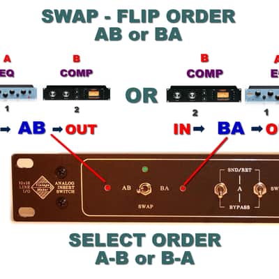 4 x Stereo Mastering Insert Bypass Switch Flip Swap sequence Analog Switcher image 4