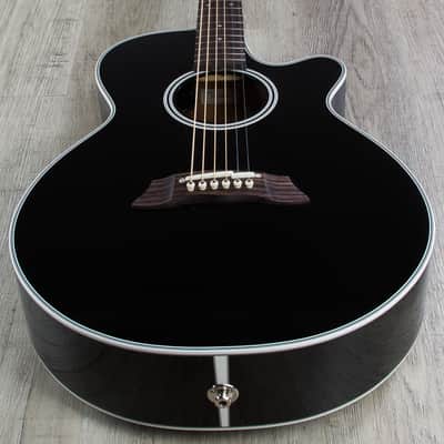 Takamine EF261SBL Acoustic-Electric Guitar in Gloss Black with Hard Case image 3