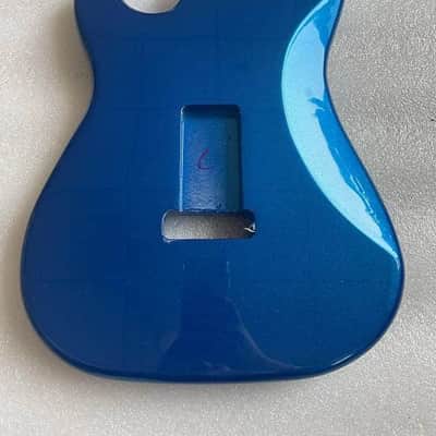 Metallic Blue Strat Stratocaster Style Guitar Body with Double Locking Tremolo image 4
