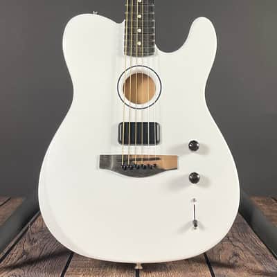 Fender Limited FINNEAS American Acoustasonic Telecaster - Satin Arctic White image 1