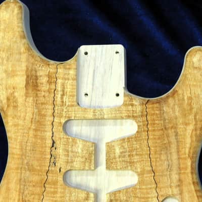 Flamed Spalted Maple Top / Aged Aspen Strat body Standard Hardtail 4lbs #3698  **IMPORTS INCLUDED image 3