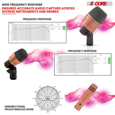 5 Core Conga Mic Snare Tom Microphone Drum Kit Condenser XLR Instrument Mics image 3