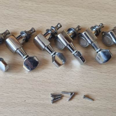 6 In-Line Electric Guitar Tuners Strat Tele 10mm image 1