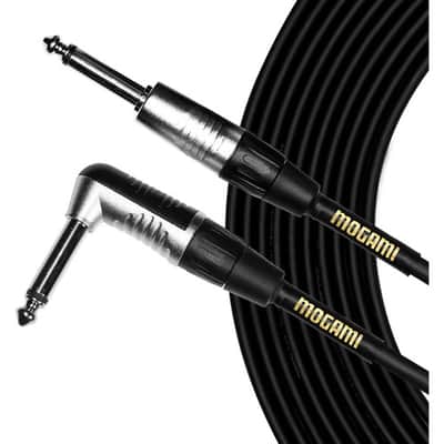Mogami CorePlus 1/4" TS Male to 1/4" TS Right-Angle Male Instrument Cable (10') image 6