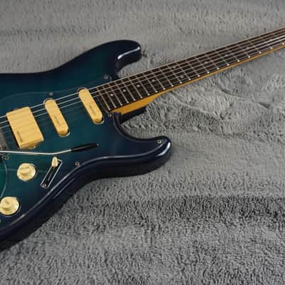Fernandes “The Function” ST-45C MIJ Electric Guitar Blue Burst Flame Top w/ Fernandes Hard Case image 4