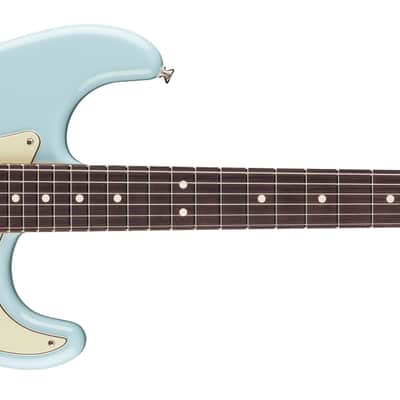 Fender Limited Edition American Professional Classic Stratocaster Electric Guitar Featuring the Fender Silent System - Daphne Blue with Gig Bag image 2