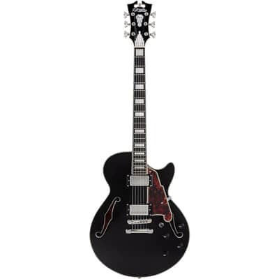 D'Angelico Premier SS Semi-Hollow Electric Guitar With Stopbar Tailpiece Regular Black Flake image 3
