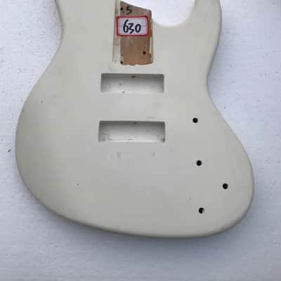 White Finished 4 String Bass Guitar Body image 1