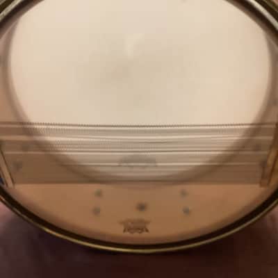 Camco  Aristocrat 14×5 white moire snare drum image 4