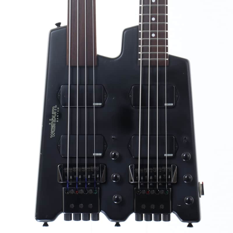 Washburn B62 Bantam Double Neck Bass Matte Black | Reverb Sweden