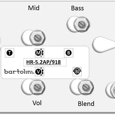 Bartolini HR-5.2AP Pre-Wired 3 Band EQ Active/Passive Vol, blend, treble, bass, push/pull mid image 10