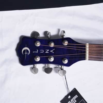 LUNA Flora PassionFlower LEFT HANDED acoustic electric parlor GUITAR - Trans Purple - LEFTY w/ Bag image 5
