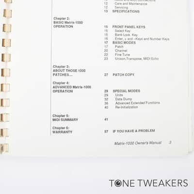 OBERHEIM MATRIX-1000 OWNERS MANUAL Synthesizer Module book VINTAGE GEAR DEALER image 5
