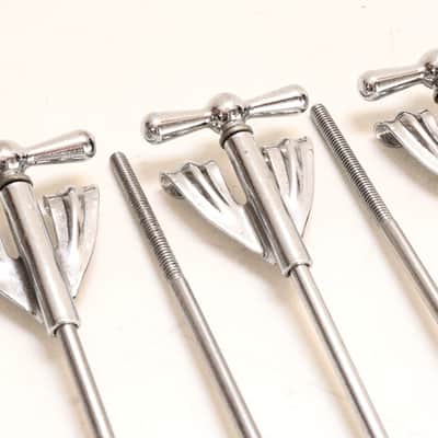 (10) Ludwig Tension Rods (T Rods) & Claws for Pioneer Club Date Bass Drum, Original Brass Washers - 1960s / INSPECTED & TESTED image 4