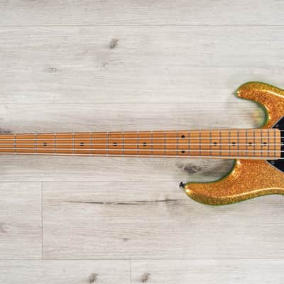 Ernie Ball Music Man StingRay DarkRay 5 5-String Bass, Roasted Maple Fretboard, Gold Bar image 7