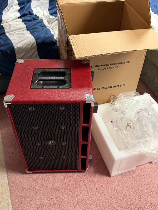 Phil Jones C-8B Piranha C8 Compact 8x5" Bass Speaker Cabinet 2010s - Red image 1