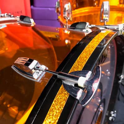 Quiet Riot, Frankie Banali's  2012 Kennedy Center Ludwig "Bonham" Amber  Vistalite Kit 14/16/18/26 image 17