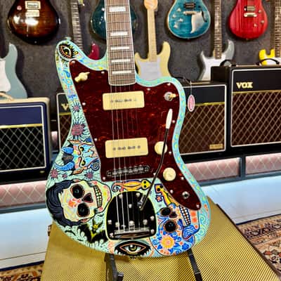 Vintage Guitars V65 30 Anniversary Custom Art Paint “ Surf & Calaveritas” 1 of 1 LTD 2026 - Sea Foam Green image 7