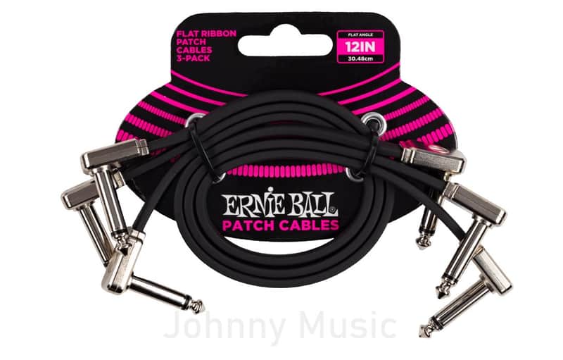 12” Flat Ribbon Patch Cable Multiple Shielding Low-Profile Low-Noise 3-Pack - Black image 1