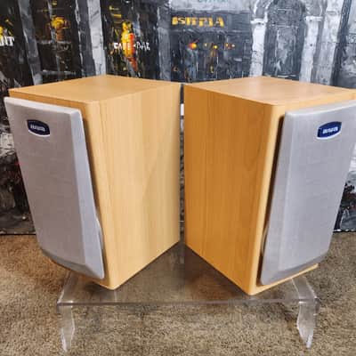 Aiwa Aiwa SX-LM191  pair of compact, wired vintage bookshelf speakers 90s  - Oak wood veneer image 2