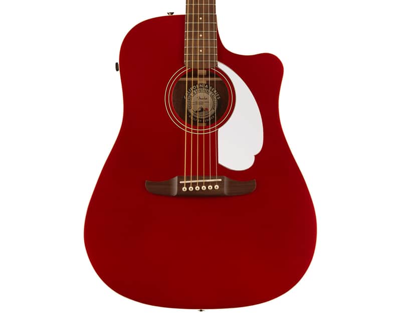 Used Fender Redondo Player A/E Guitar - Candy Apple Red w/ Walnut FB image 1
