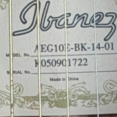 Ibanez AEG 10E Electro-acoustic guitar 2005 - Black image 5