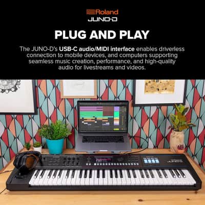 Roland JUNO-D8 Synthesizer | 88-Note Weighted Keyboard with Hammer Action | ZEN-Core Engine with Over 3800 Onboard Sounds | Intuitive Creative Tools | USB-C Audio/MIDI Interface for Mobile & Computers image 2
