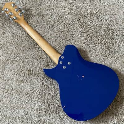 Blue Washburn Mini Electric Guitar, Solid Basswood Body, Maple Neck image 18