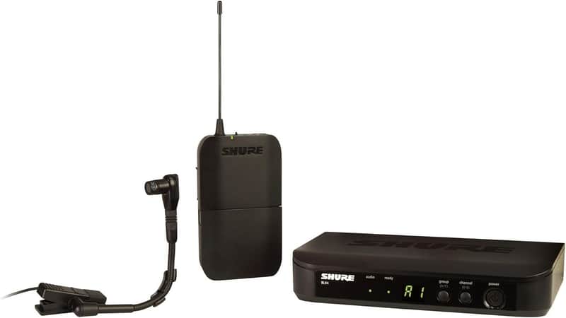 Shure BLX14/B98 UHF Wireless Microphone System - Perfect for Brass, Woodwinds, Percussion - 14-Hour Battery Life, 300 ft Range | Includes Clip-on Instrument Mic, Single Channel Receiver | H9 Band image 1