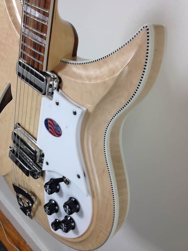 Rickenbacker 381V69 2013 Mapleglo checker binding carved top and back image 1