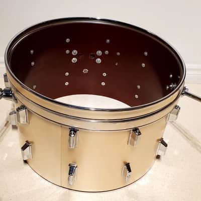VTG 1970 PEARL 22"x14" Gold Satin "Phenolic" Bass Drum 10 Lug - A+ Ultra Clean image 3