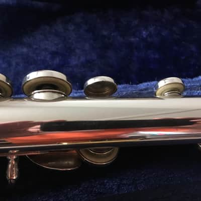 Emerson ELD Sterling Silver USA Flute with open holes, B-foot inline G and gold plated lip image 7