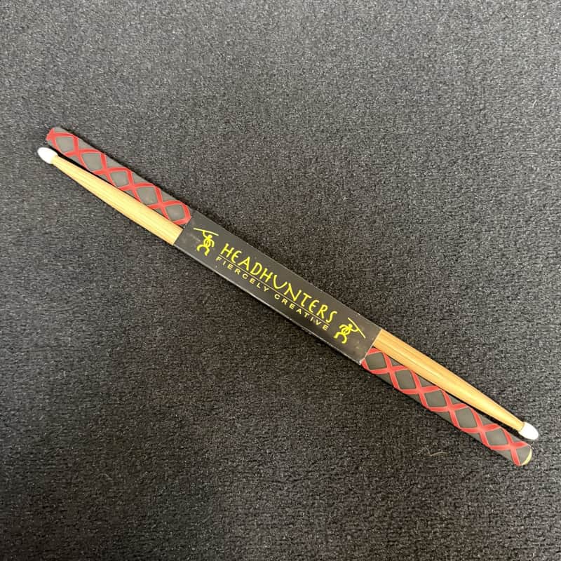 Headhunters 7A Nylon Tip Hickory Drumsticks with RX Grip image 1