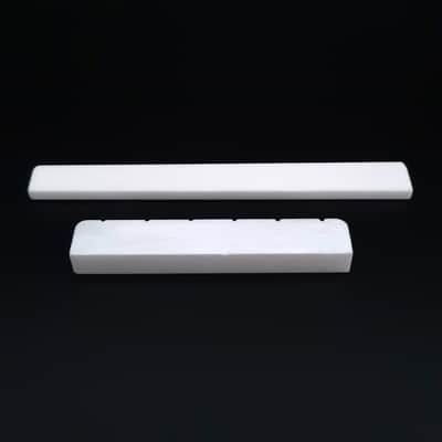 6 String Bone Classical Guitar Bridge Saddle And Nut White Bone Bridge Replacement image 6