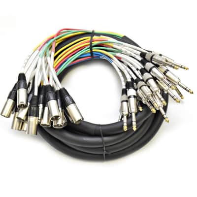 Seismic Audio SAXT-16x15M 16-Channel 1/4" TRS Male to XLR Male Snake Cable - 15'
