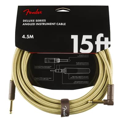 Fender Deluxe Series Straight to Angle Instrument Cable - Tweed - 15 ft. image 4