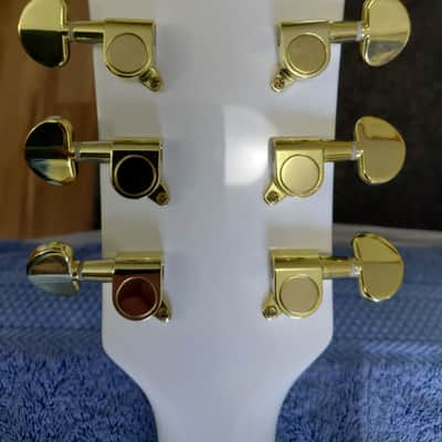 Harley Benton LP - Gloss White Double bound body. Neck and headstock binding. image 7